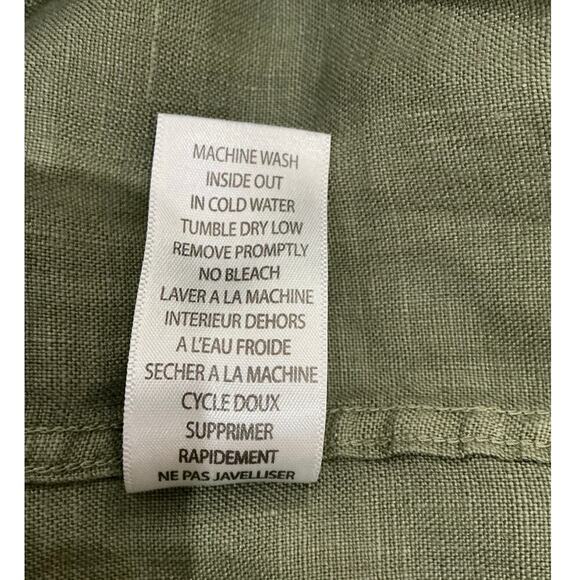 Frank & Eileen Rory Shirtdress Maxi Dress In Olive Size XL Washed Linen Made USA - Picture 14 of 16